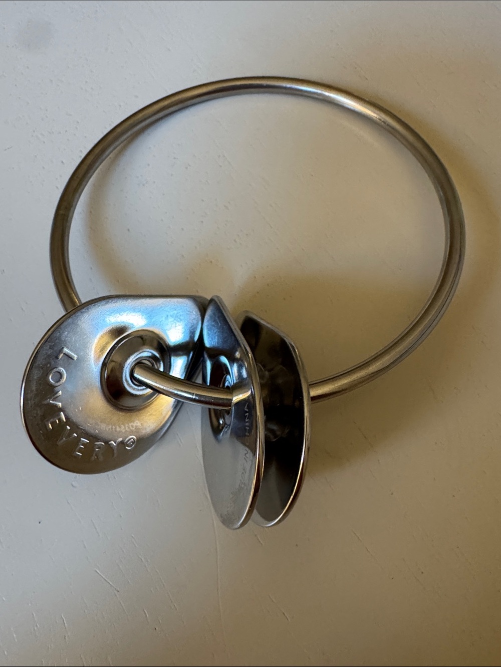 Lovevery Stainless Steel Baby Toy Keyring with Disc Charms